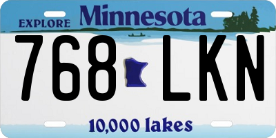 MN license plate 768LKN