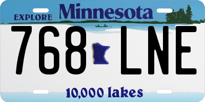 MN license plate 768LNE