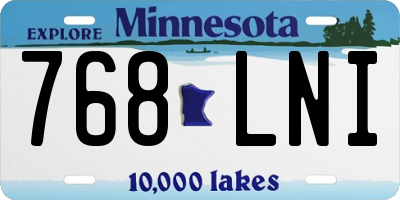 MN license plate 768LNI