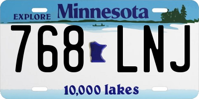 MN license plate 768LNJ