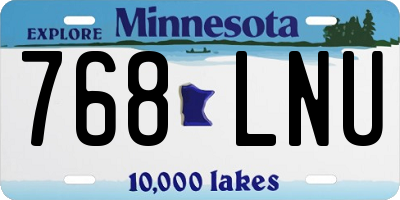 MN license plate 768LNU