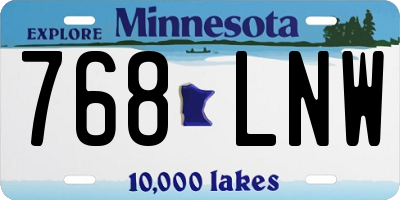 MN license plate 768LNW