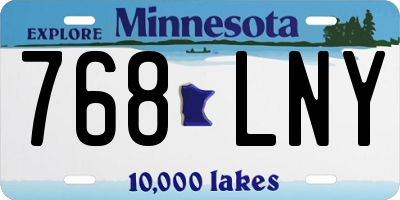 MN license plate 768LNY