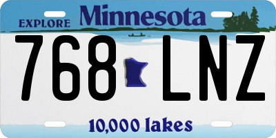 MN license plate 768LNZ