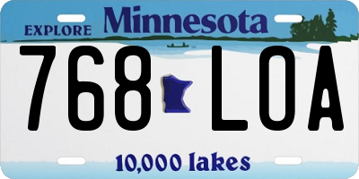 MN license plate 768LOA