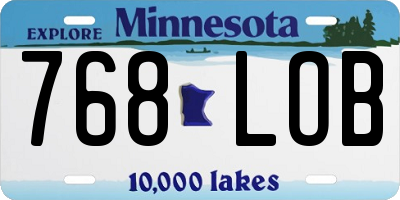 MN license plate 768LOB