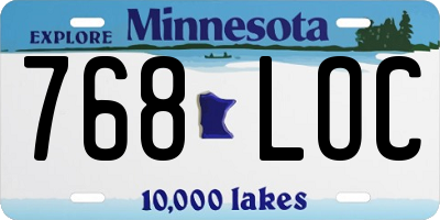 MN license plate 768LOC