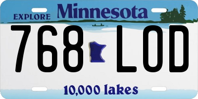MN license plate 768LOD