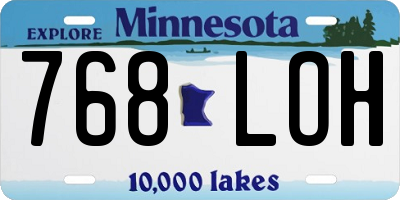 MN license plate 768LOH