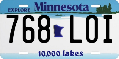 MN license plate 768LOI