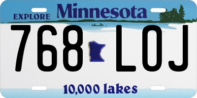 MN license plate 768LOJ