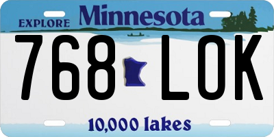 MN license plate 768LOK