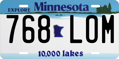 MN license plate 768LOM