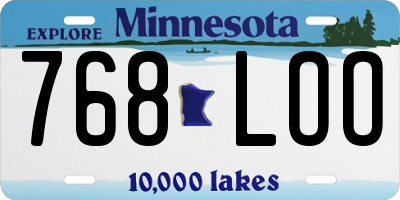 MN license plate 768LOO
