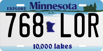 MN license plate 768LOR
