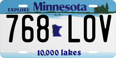 MN license plate 768LOV