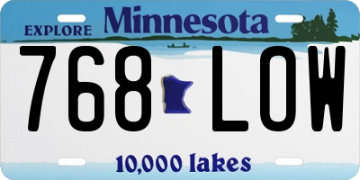 MN license plate 768LOW