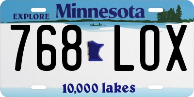 MN license plate 768LOX