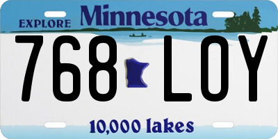 MN license plate 768LOY