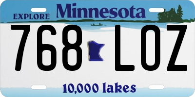 MN license plate 768LOZ