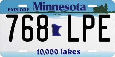 MN license plate 768LPE