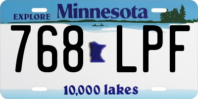 MN license plate 768LPF