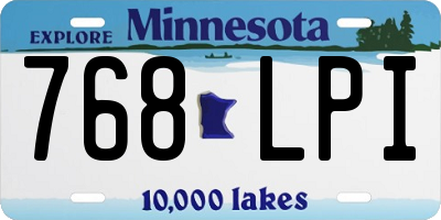 MN license plate 768LPI