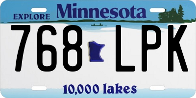 MN license plate 768LPK