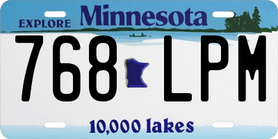 MN license plate 768LPM