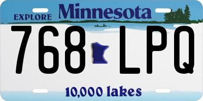 MN license plate 768LPQ