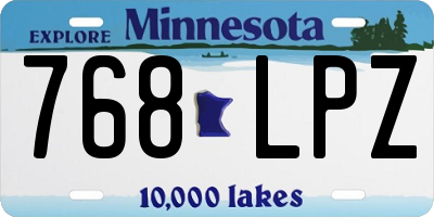 MN license plate 768LPZ