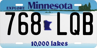 MN license plate 768LQB
