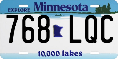 MN license plate 768LQC