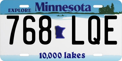 MN license plate 768LQE
