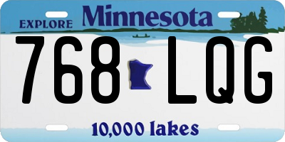 MN license plate 768LQG