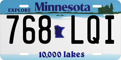 MN license plate 768LQI