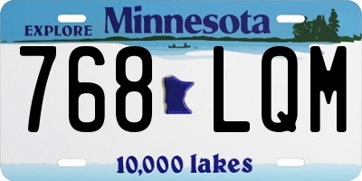 MN license plate 768LQM