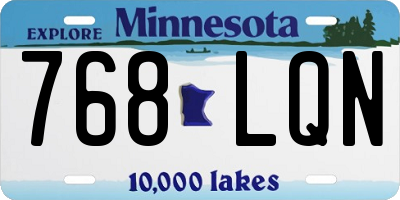 MN license plate 768LQN