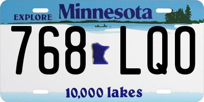 MN license plate 768LQO