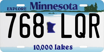 MN license plate 768LQR