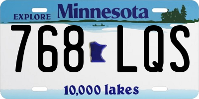 MN license plate 768LQS