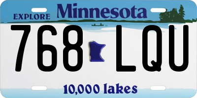 MN license plate 768LQU