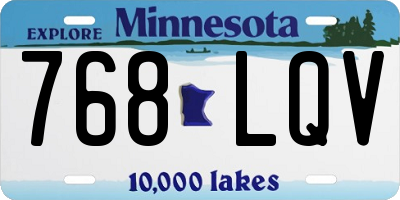 MN license plate 768LQV