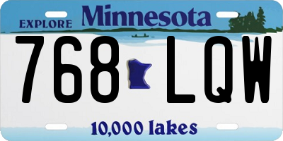 MN license plate 768LQW