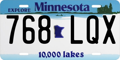 MN license plate 768LQX