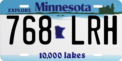 MN license plate 768LRH