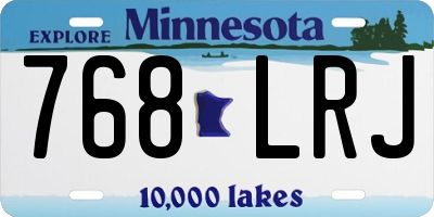 MN license plate 768LRJ