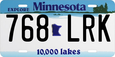 MN license plate 768LRK