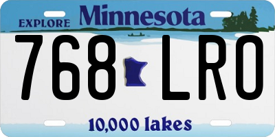 MN license plate 768LRO