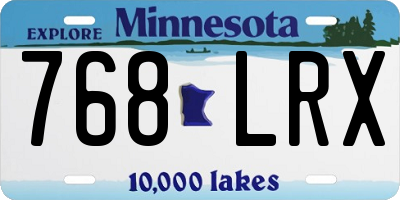 MN license plate 768LRX